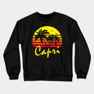 Capri Italy Retro Sunset Crewneck Sweatshirt